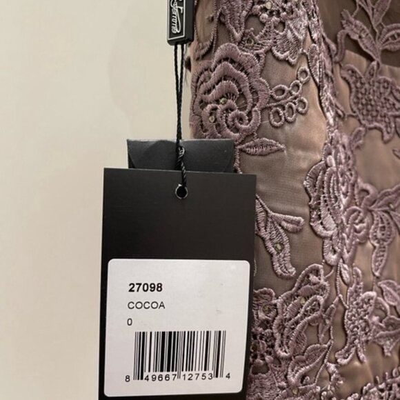 NWT La Femme 27098SC Chiffon Mother of the Bride Dress Cocoa in Size 0 - Picture 6 of 10